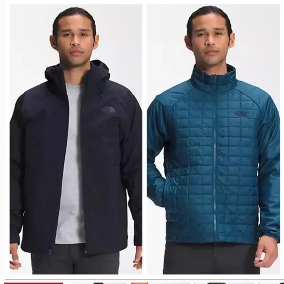New The North Face Thermoball Eco Triclimate  Jacket Aviator Navy/Monterey Blue - Picture 1 of 16